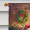 Labrador Retriever and Santa Claus House Flag Large Porch Sleeve Pole Decorative Outside Yard Banner Artwork Wall Hanging, Polyester, House Size