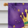 Shar Pei King of Mardi Gras House Flag Large Porch Sleeve Pole Decorative Outside Yard Banner Artwork Wall Hanging, Polyester, House Size, Multicolor