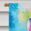 Hippie Animal Rabbit House Flag Large Porch Sleeve Pole Decorative Outside Yard Banner Artwork Wall Hanging, Polyester, House Size, Multicolor
