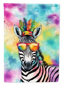 Hippie Animal Zebra House Flag Large Porch Sleeve Pole Decorative Outside Yard Banner Artwork Wall Hanging, Polyester, House Size, Multicolor (Default: Default)
