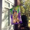 Cocker Spaniel King of Mardi Gras House Flag Large Porch Sleeve Pole Decorative Outside Yard Banner Artwork Wall Hanging, Polyester, House Size