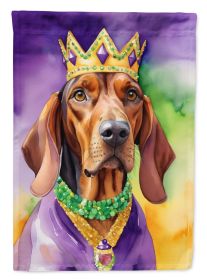 Redbone Coonhound King of Mardi Gras House Flag Large Porch Sleeve Pole Decorative Outside Yard Banner Artwork Wall Hanging, Polyester, House Size (Default: Default)