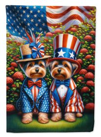 All American Yorkshire Terrier House Flag Large Porch Sleeve Pole Decorative Outside Yard Banner Artwork Wall Hanging, Polyester, House Size (Default: Default)