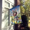 German Wirehaired Pointer Easter Egg Hunt House Flag Large Porch Sleeve Pole Decorative Outside Yard Banner Artwork Wall Hanging, Polyester