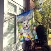 Coton de Tulear Easter Egg Hunt House Flag Large Porch Sleeve Pole Decorative Outside Yard Banner Artwork Wall Hanging, Polyester, House Size