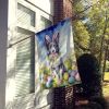 Border Collie Easter Egg Hunt House Flag Large Porch Sleeve Pole Decorative Outside Yard Banner Artwork Wall Hanging, Polyester, House Size