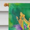 Pekingese King of Mardi Gras House Flag Large Porch Sleeve Pole Decorative Outside Yard Banner Artwork Wall Hanging, Polyester, House Size, Multicolor