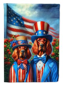 All American Irish Setter House Flag Large Porch Sleeve Pole Decorative Outside Yard Banner Artwork Wall Hanging, Polyester, House Size, Multicolor (Default: Default)