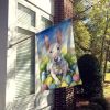 English Bull Terrier Easter Egg Hunt House Flag Large Porch Sleeve Pole Decorative Outside Yard Banner Artwork Wall Hanging, Polyester, House Size