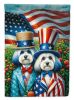 All American Havanese House Flag Large Porch Sleeve Pole Decorative Outside Yard Banner Artwork Wall Hanging, Polyester, House Size, Multicolor