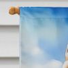 White German Shepherd Easter Egg Hunt House Flag Large Porch Sleeve Pole Decorative Outside Yard Banner Artwork Wall Hanging, Polyester, House Size