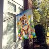Chow Chow Easter Egg Hunt House Flag Large Porch Sleeve Pole Decorative Outside Yard Banner Artwork Wall Hanging, Polyester, House Size, Multicolor