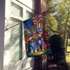 All American Yorkshire Terrier House Flag Large Porch Sleeve Pole Decorative Outside Yard Banner Artwork Wall Hanging, Polyester, House Size