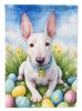 English Bull Terrier Easter Egg Hunt House Flag Large Porch Sleeve Pole Decorative Outside Yard Banner Artwork Wall Hanging, Polyester, House Size