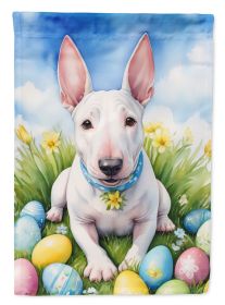 English Bull Terrier Easter Egg Hunt House Flag Large Porch Sleeve Pole Decorative Outside Yard Banner Artwork Wall Hanging, Polyester, House Size (Default: Default)