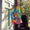 Hippie Animal Bengal Tiger House Flag Large Porch Sleeve Pole Decorative Outside Yard Banner Artwork Wall Hanging, Polyester, House Size, Multicolor