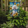 White Poodle in Sunflowers Garden Flag Mailbox Flag Decorative Yard Flag Banner Outside Patio Artwork Yard Flower Beds, Garden Size, Multicolor