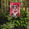 Australian Shepherd My Valentine Garden Flag Mailbox Flag Decorative Yard Flag Banner Outside Patio Artwork Yard Flower Beds, Garden Size, Multicolor