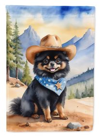 Pomeranian Cowboy Welcome Garden Flag Mailbox Flag Decorative Yard Flag Banner Outside Patio Artwork Yard Flower Beds, Garden Size, Multicolor (Default: Default)