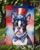 Boston Terrier Patriotic American Garden Flag Mailbox Flag Decorative Yard Flag Banner Outside Patio Artwork Yard Flower Beds, Garden Size, Multicolor