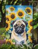 Pug in Sunflowers Garden Flag Mailbox Flag Decorative Yard Flag Banner Outside Patio Artwork Yard Flower Beds, Garden Size, Multicolor