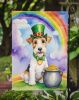 Fox Terrier St Patrick's Day Garden Flag Mailbox Flag Decorative Yard Flag Banner Outside Patio Artwork Yard Flower Beds, Garden Size, Multicolor