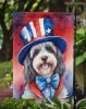Tibetan Terrier Patriotic American Garden Flag Mailbox Flag Decorative Yard Flag Banner Outside Patio Artwork Yard Flower Beds, Garden Size