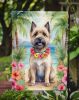 Cairn Terrier Luau Garden Flag Mailbox Flag Decorative Yard Flag Banner Outside Patio Artwork Yard Flower Beds, Garden Size, Multicolor