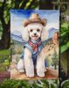 Poodle Cowboy Welcome Garden Flag Mailbox Flag Decorative Yard Flag Banner Outside Patio Artwork Yard Flower Beds, Garden Size, Multicolor