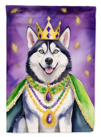 Siberian Husky King of Mardi Gras Garden Flag Mailbox Flag Decorative Yard Flag Banner Outside Patio Artwork Yard Flower Beds, Garden Size, Multicolor (Default: Default)