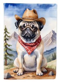 Pug Cowboy Welcome Garden Flag Mailbox Flag Decorative Yard Flag Banner Outside Patio Artwork Yard Flower Beds, Garden Size, Multicolor (Default: Default)