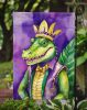 Alligator King of Mardi Gras Garden Flag Mailbox Flag Decorative Yard Flag Banner Outside Patio Artwork Yard Flower Beds, Garden Size, Multicolor