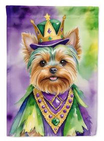 Yorkshire Terrier King of Mardi Gras Garden Flag Mailbox Flag Decorative Yard Flag Banner Outside Patio Artwork Yard Flower Beds, Garden Size (Default: Default)