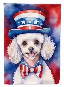 White Poodle Patriotic American Garden Flag Mailbox Flag Decorative Yard Flag Banner Outside Patio Artwork Yard Flower Beds, Garden Size, Multicolor (Default: Default)