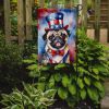 Pug Patriotic American Garden Flag Mailbox Flag Decorative Yard Flag Banner Outside Patio Artwork Yard Flower Beds, Garden Size, Multicolor