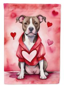 Pit Bull Terrier My Valentine Garden Flag Mailbox Flag Decorative Yard Flag Banner Outside Patio Artwork Yard Flower Beds, Garden Size, Multicolor (Default: Default)