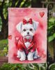 Maltese My Valentine Garden Flag Mailbox Flag Decorative Yard Flag Banner Outside Patio Artwork Yard Flower Beds, Garden Size, Multicolor