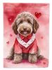 Labradoodle My Valentine Garden Flag Mailbox Flag Decorative Yard Flag Banner Outside Patio Artwork Yard Flower Beds, Garden Size, Multicolor