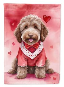 Labradoodle My Valentine Garden Flag Mailbox Flag Decorative Yard Flag Banner Outside Patio Artwork Yard Flower Beds, Garden Size, Multicolor (Default: Default)