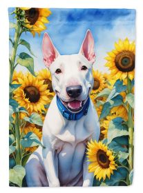 English Bull Terrier in Sunflowers Garden Flag Mailbox Flag Decorative Yard Flag Banner Outside Patio Artwork Yard Flower Beds, Garden Size (Default: Default)