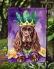 Cocker Spaniel King of Mardi Gras Garden Flag Mailbox Flag Decorative Yard Flag Banner Outside Patio Artwork Yard Flower Beds, Garden Size, Multicolor