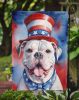 American Bulldog Patriotic American Garden Flag Mailbox Flag Decorative Yard Flag Banner Outside Patio Artwork Yard Flower Beds, Garden Size