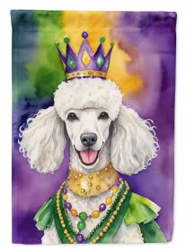 White Poodle King of Mardi Gras Garden Flag Mailbox Flag Decorative Yard Flag Banner Outside Patio Artwork Yard Flower Beds, Garden Size, Multicolor (Default: Default)