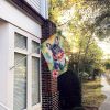 French Bulldog Luau House Flag Large Porch Sleeve Pole Decorative Outside Yard Banner Artwork Wall Hanging, Polyester, House Size, Multicolor