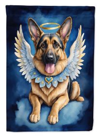 German Shepherd My Angel House Flag Large Porch Sleeve Pole Decorative Outside Yard Banner Artwork Wall Hanging, Polyester, House Size, Multicolor (Default: Default)